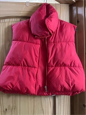 Zenana Outfitters Kids Red Puffer Vest with High Collar